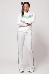 Fototapeta premium African-american girl in sport outfit.