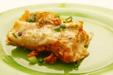 fresh lasagna with ragu sauce