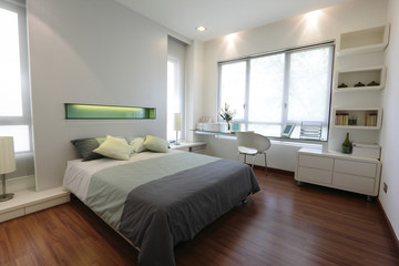 Interior view of a modern bedroom