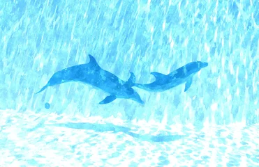 Fotobehang paar dolfijnen © Silvia Ottaviano