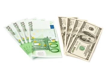 dollars and euros