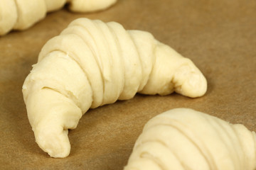 Croissants before baking