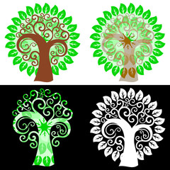 Abstract swirly trees