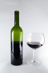 wine bottle and glass