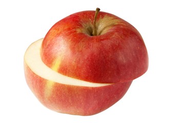 Sliced Red Apple with path
