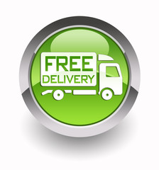 ''Free delivery'' glossy icon