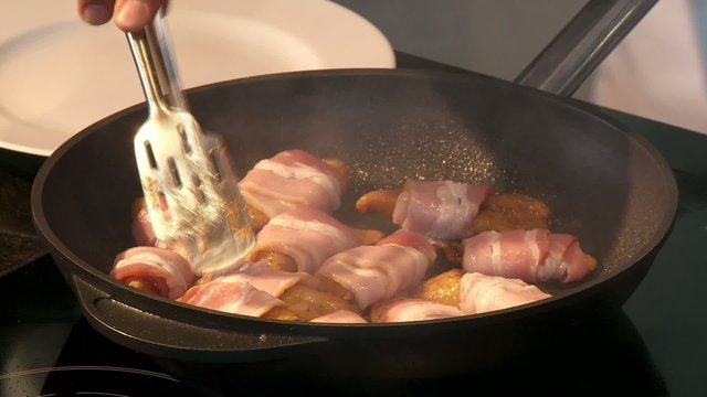 Schinken + Kochbananen anbraten