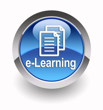 ''E-learning'' glossy icon