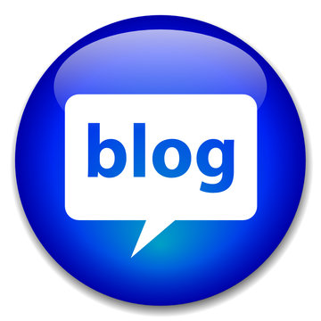 BLOG glassy button (online forum chat web vector message)