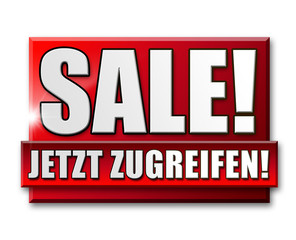 Sale! Jetzt zugreifen! Button, Icon
