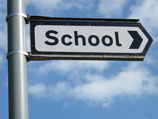 School sign close up.