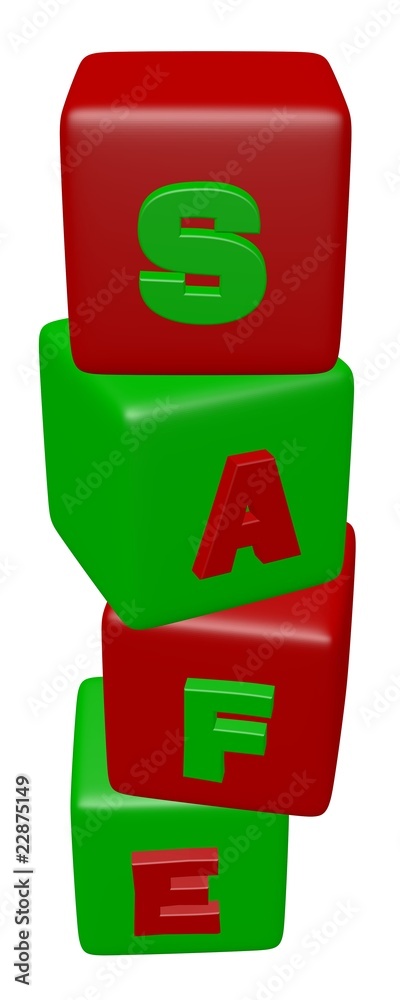Poster cube block combined a sale word in a row with a risky compositio
