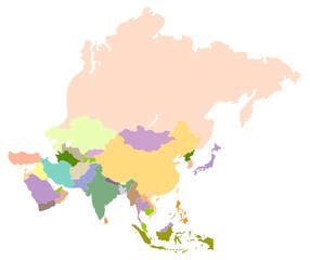 Fototapeta na wymiar Map of asia.