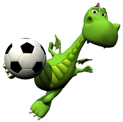 football - soccer player volley - baby dragon baby