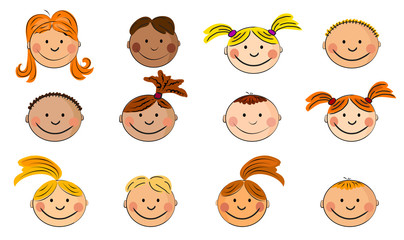 Naklejka premium childrens faces