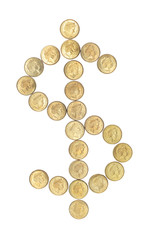 Coins in Shape of Dollar Sign