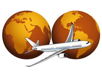 Mondo con due visuali e aereo © dunadicarta