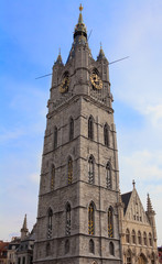 Fototapeta na wymiar Belfry tower in Ghent, Belgium