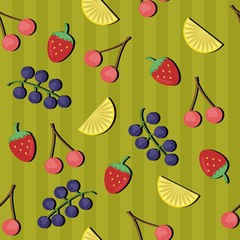 seamless background with fruits and berries