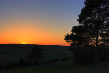 Fototapeta na wymiar rural germany sunset