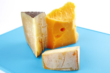 chesses on blue plastic