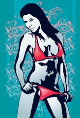 Sexy Bikini Clad Woman