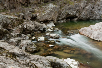 Waterfall with stones