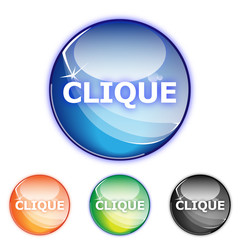 Picto CLIQUE - Icon french click - collection color