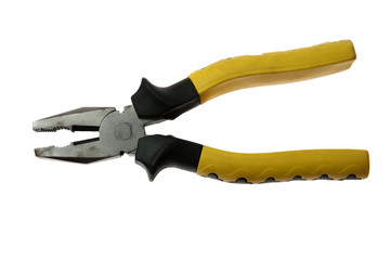 Modern and beautiful pliers on a white background .