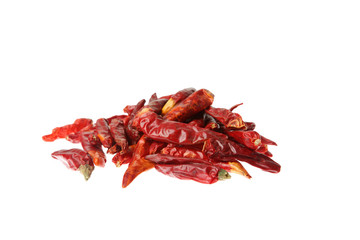 pile of Hot Red Chilli on white background