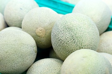 Fresh melons in market