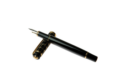 Black Fountain Pen Isolated on White