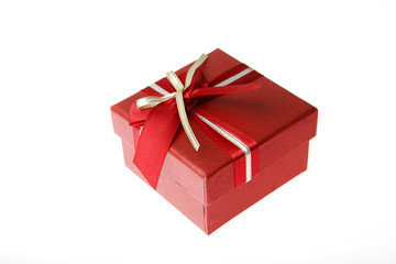 Red gift box with white background