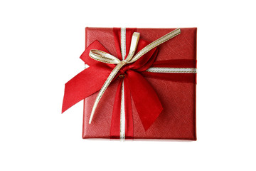 Red gift box with white background