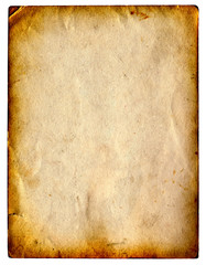 old paper with space for text isolated on the white