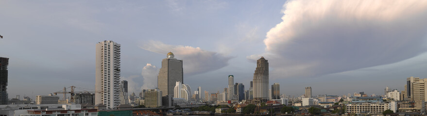 panoramic view of Taksin bridge in BANGKOK