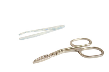 Manicure scissors and tweezers
