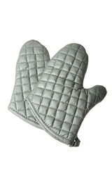 gray modern male leather gloves isolated on a white