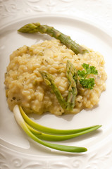 asparagus rice over dish