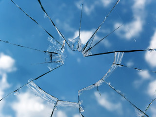 Glass  broken  window