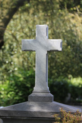 plain cross grave stone