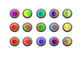 Set of colorfull buttons