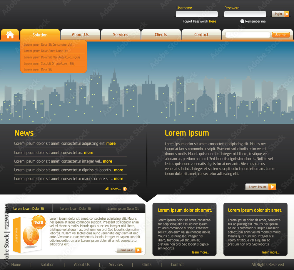 Wall mural vector web site design template