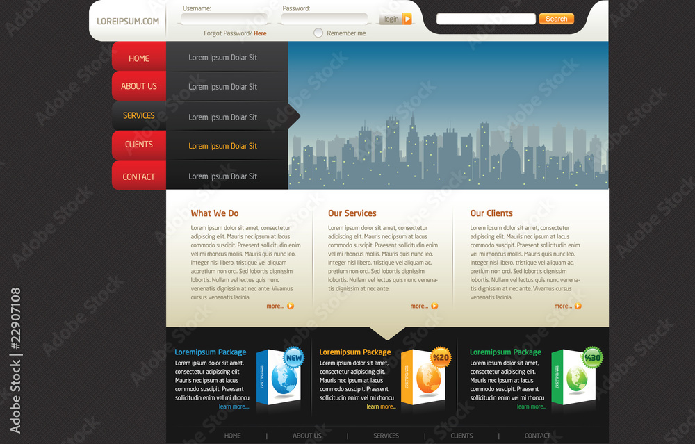 Wall mural vector web site design template
