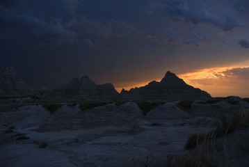 Sunset in Badlands national park, SD