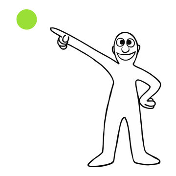 indicating little man