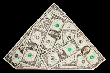 Dollars in shape of pyramid