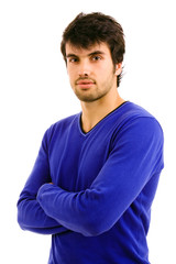 Fototapeta premium young casual man portrait, isolated on white