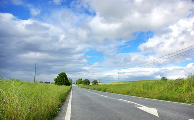 Portuguese road in Alentejo field.