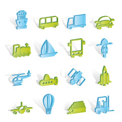Transportation, travel and shipment icons